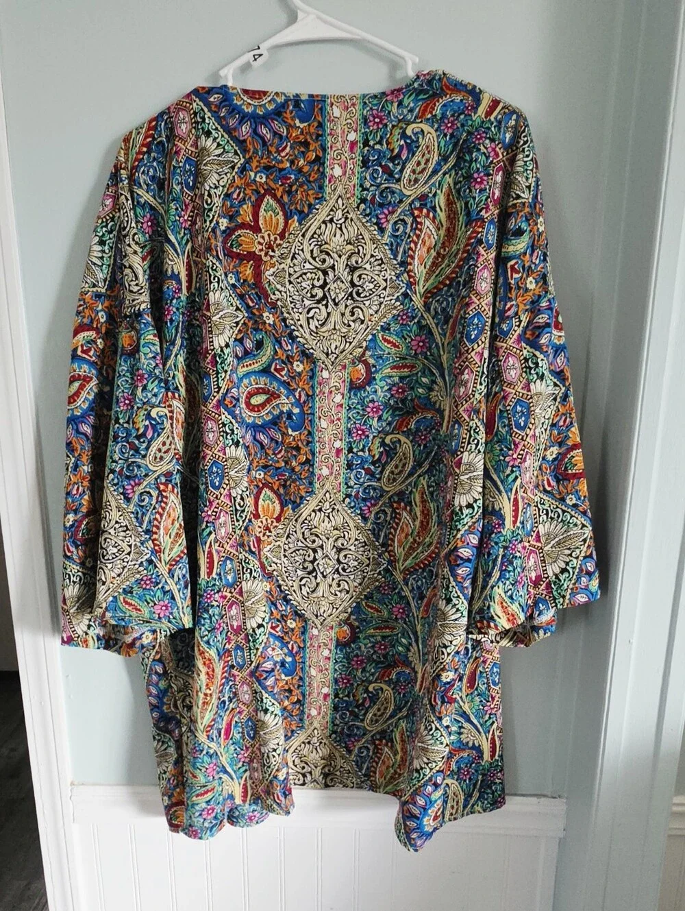 Shein Colorful Open Front Paisley Kimono - Picture 4 of 5